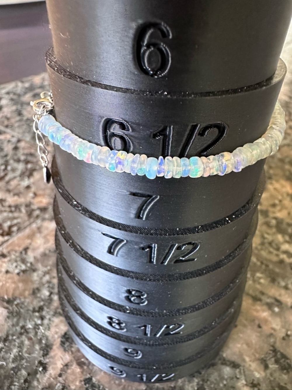 Genuine Ethiopian Opal Multi Fire Rondelle Bracelet S925 Sterling Silver 4mm NEW - Picture 7 of 17